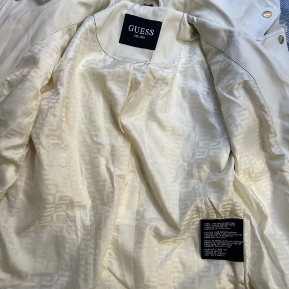 Guess Cream Leather Motorcycle Jacket with Asymmetrical Design - Picture 10 of 11